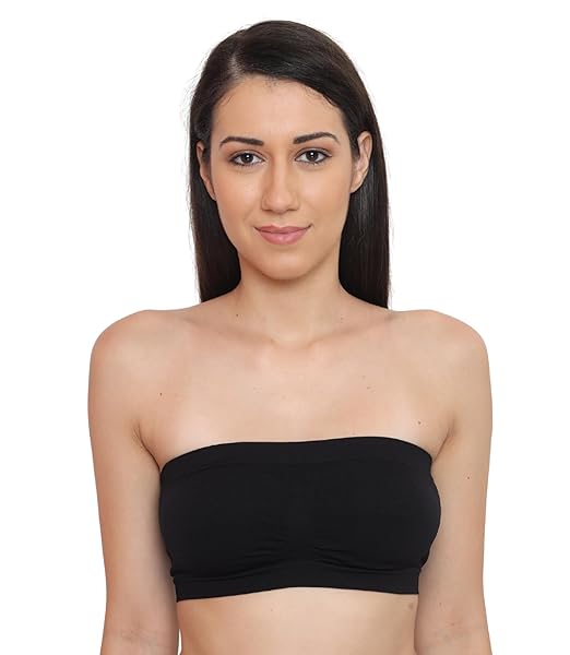 GLAMORAS Women’s Non-Padded Tube Bra – Soft Nylon Spandex, Strapless Comfort Fit